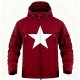 Men's Burgundy Hooded Jacket with White Star Print