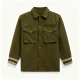 Men's Olive Green Shirt with Striped Cuff Print