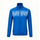 Men's Royal Blue Stand-Collar Jacket with White Geometric Print