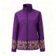 Men's Purple Stand-Collar Jacket with Ethnic Border Hem Print