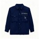 Men's Navy Blue Shirt with Geometric Pocket Print